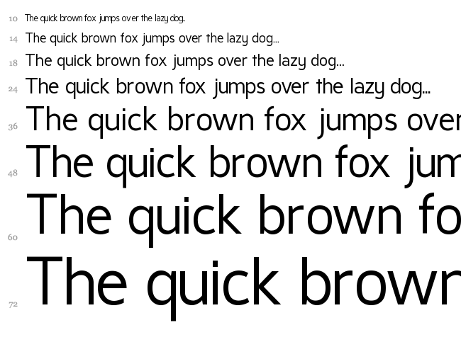 Pragma Sans font waterfall